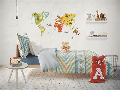 床上用品布艺展示床单被褥枕头PS印花图案效果图被子贴图样机PSD