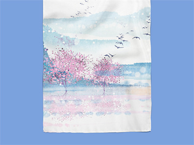 文创丝巾丝绸披巾布料褶皱样机效果图PSD智能贴图模板设计素材