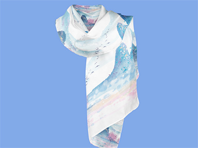 文创丝巾丝绸披巾布料褶皱样机效果图PSD智能贴图模板设计素材