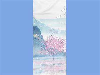 文创丝巾丝绸披巾布料褶皱样机效果图PSD智能贴图模板设计素材