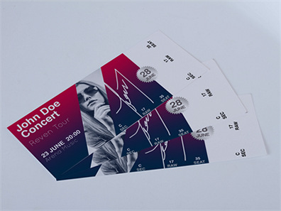 演唱会门票优惠券机票代金券样机效果图展示PSD智能贴图设计素材