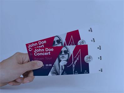 演唱会门票优惠券机票代金券样机效果图展示PSD智能贴图设计素材