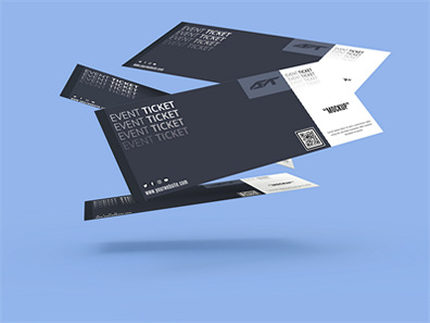 演唱会门票优惠券机票代金券样机效果图展示PSD智能贴图设计素材