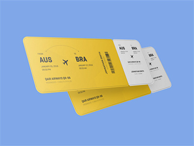 演唱会门票优惠券机票代金券样机效果图展示PSD智能贴图设计素材