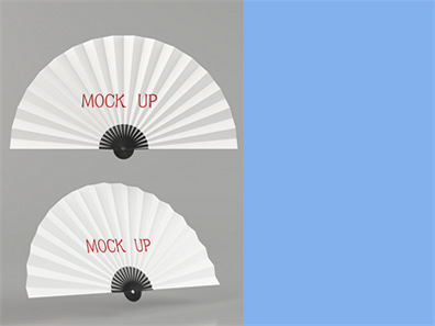 中国风纸扇折扇广告圆扇效果图vi样机展示PSD贴图设计素材模板