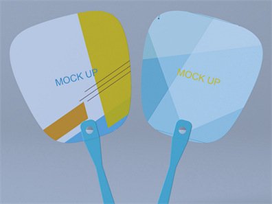 纸扇折扇广告圆扇效果图vi样机展示PSD贴图设计素材模板