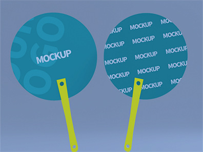 纸扇折扇广告圆扇效果图vi样机展示PSD贴图设计素材模板