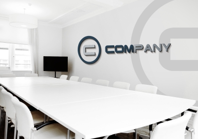 前台公司企业门牌背景墙logo墙办公室会议室logo场景样机