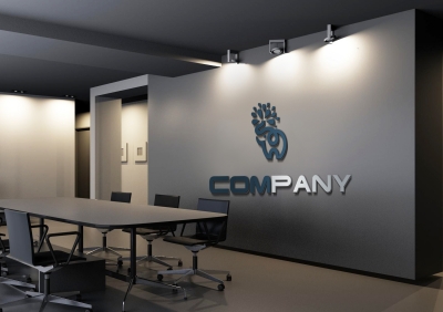 前台公司企业门牌背景墙logo墙办公室会议室logo场景样机