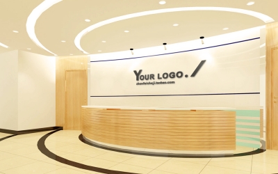 前台公司企业门牌背景墙logo墙办公室会议室logo场景样机