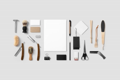 化妆品vi样机理发店用品美容用品剃刀