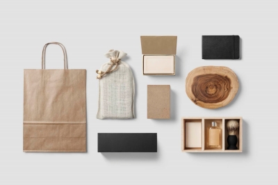 化妆品vi样机纸袋布袋剃须卡片