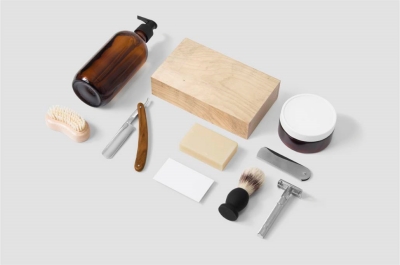 化妆品vi样机理发店用品护肤品剃须刀