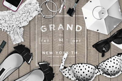 化妆品场景logo样机内衣墨镜高跟鞋