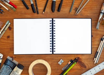 绘画场景画笔油画场景