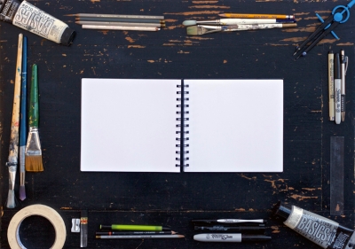 绘画场景画笔油画场景