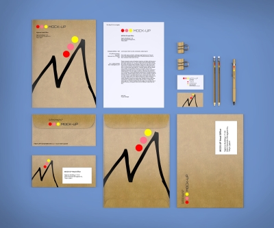 VI样机品牌样机办公样机牛皮纸袋信封文件夹纸张