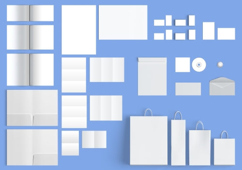 信纸信封文件夹纸张文件袋手提袋空白样机