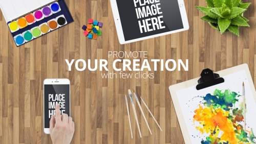 绘画场景样机水彩绘画画板