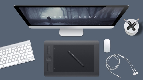 办公场景样机办公背景