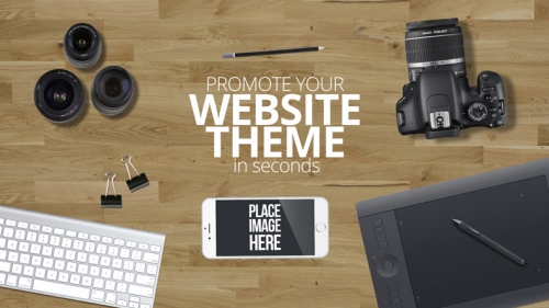 办公场景样机办公背景相机镜头键盘手机