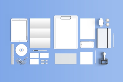办公vi场景样机logo样机折页文件夹记事本手表光盘优盘耳机尺、
