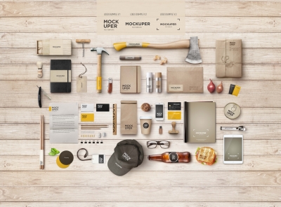 办公场景办公元素VI样机