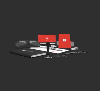 办公场景办公元素VI样机火漆印章名片