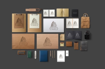 办公场景办公元素VI样机