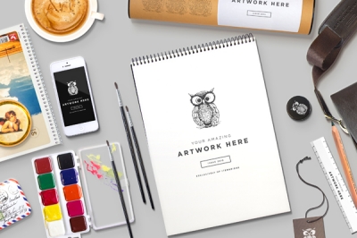 办公样机logo样机办公用品元素