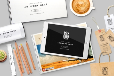 办公样机logo样机办公用品元素