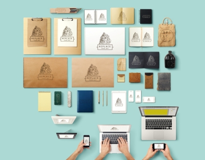 logo样机记事本样机办公昌吉笔记本logo场景