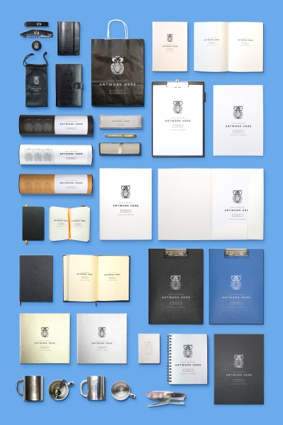 办公用品办公元素记事本笔记本元素logo样机