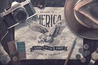 复古场景相机牛仔帽手表logo样机