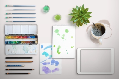 时尚场景配图画笔记事本画本咖啡