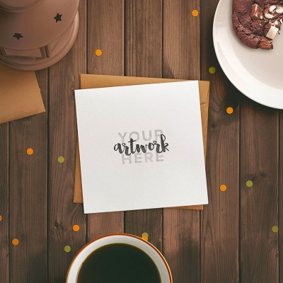 logo样机时尚场景配图咖啡信纸