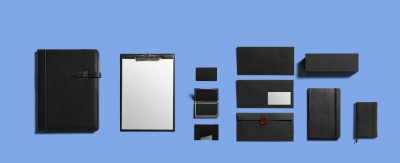 记事本信封黑色信封名片盒