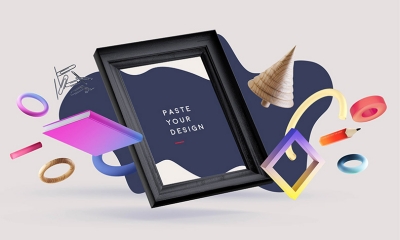 立体元素背景相框