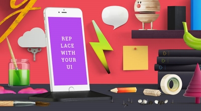 立体场景背景配图素材时尚配图时尚元素