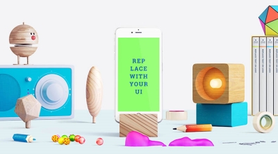 立体场景背景配图素材时尚配图时尚元素