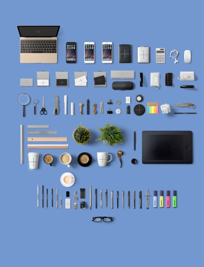 办公用品样机笔记本电脑手机计算器鼠标剪刀放大镜绿植马克笔烟斗咖啡杯