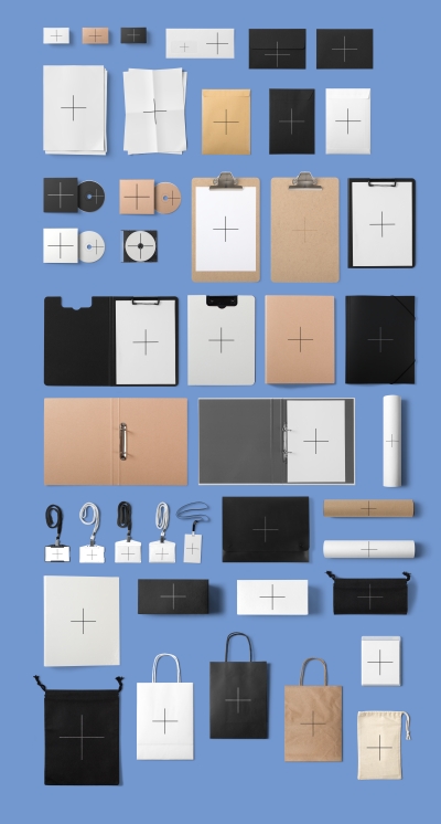 办公素材样机信封样机文件夹卷轴工作证纸张笔袋样机素材