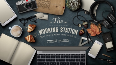 复古场景办公场景徕卡相机耳机手机素材配图