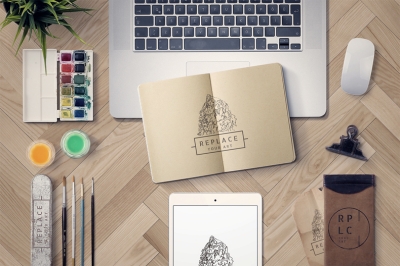 办公场景配图画笔记事本