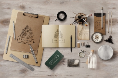 复古场景复古元素记事本文件夹