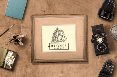 复古相框复古相机镜头画笔