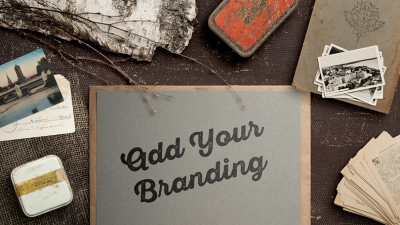 时尚场景配图照片铁盒树枝