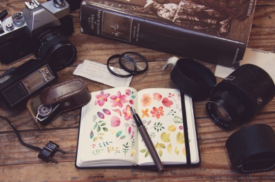 复古相机复古场景记事本样机logo样机