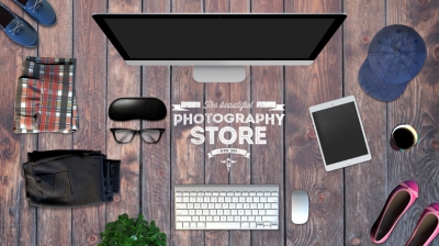 居家素材电脑键盘平板鞋子帽子俯视图