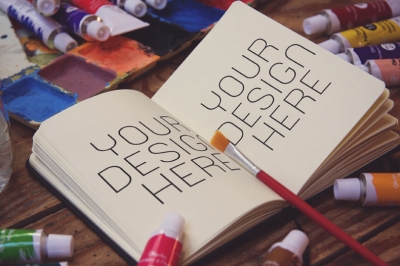 绘画场景样机油彩水彩画材画布样机绘画样机